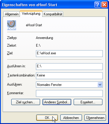 Bild 6: Eigenschafts-Fenster mit neuem Symbol